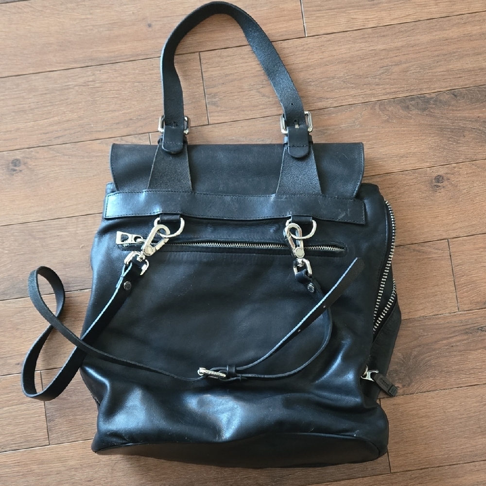 RUDSAK Black Leather Bag with Silver Hardware - Picture 3 of 5